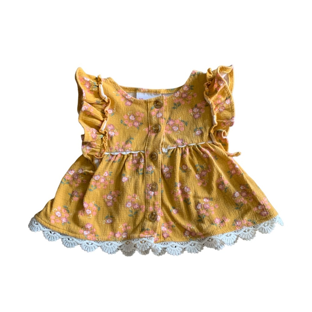 Infant baby girl yellow smock dress